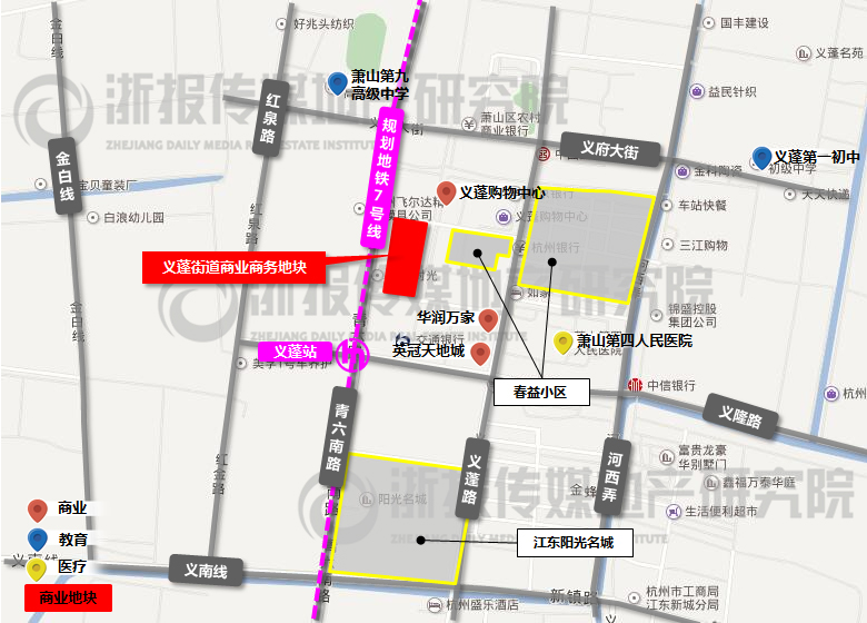 义蓬商业商务地块区位图(制图 / 章嵘嵘)