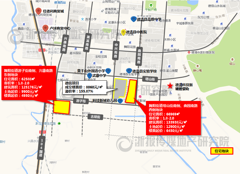 德清科技新城核心两地连推每平米4950元起