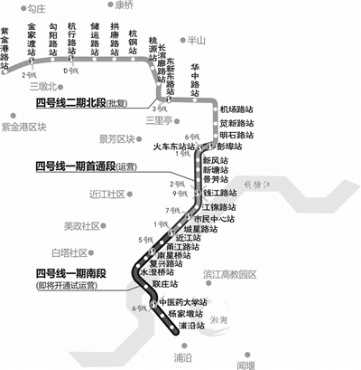 杭州地铁4号线站点图图片